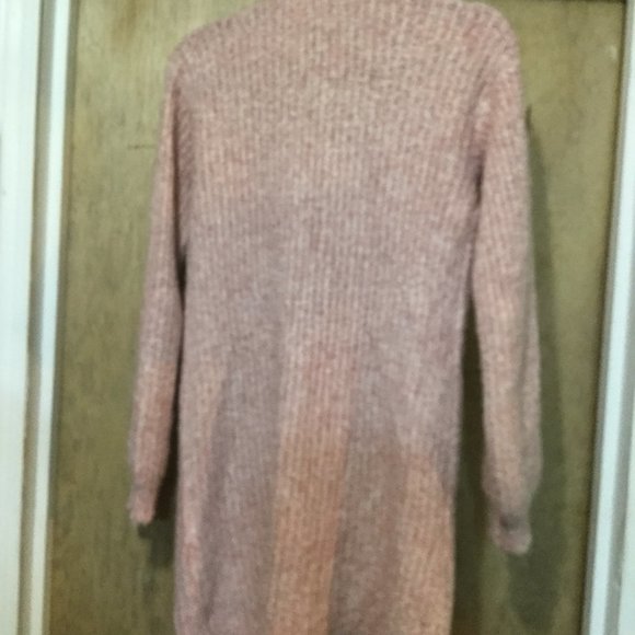 BB Dakota open front longline open front cardigan pink and white mixed knit - Picture 5 of 5